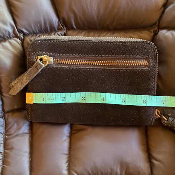 49 Square Miles Black Suede Chit Chat Phone Wallet Wristlet Zip Around - Picture 13 of 15